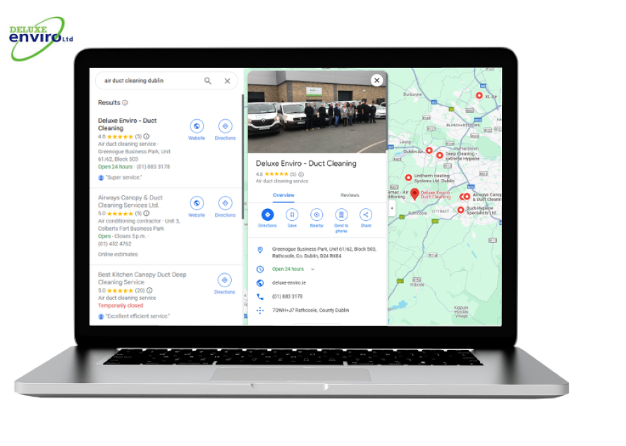 Local SEO example Duct Cleaning Company